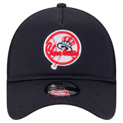 New York Yankees New Era 9FORTY A-Frame Trucker Adjustable Hat - Navy Hats