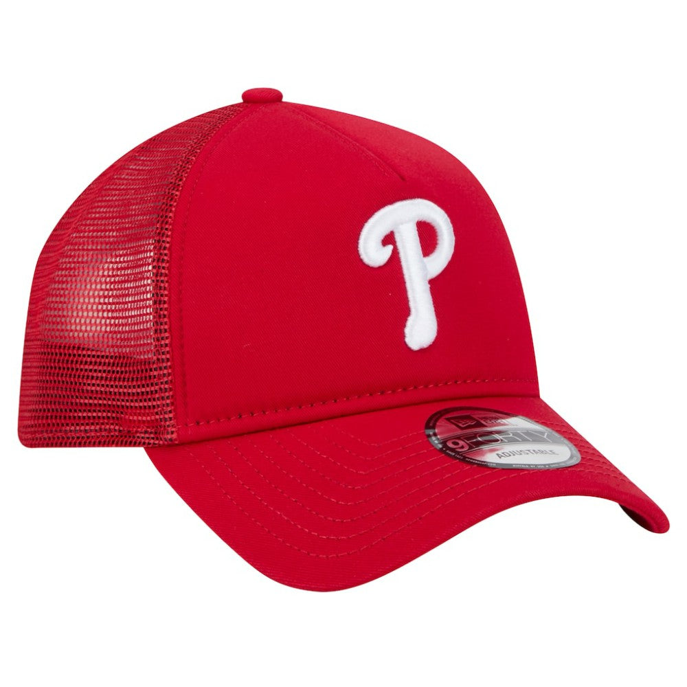 Philadelphia Phillies New Era 9FORTY A-Frame Trucker Adjustable Hat - Red Hats