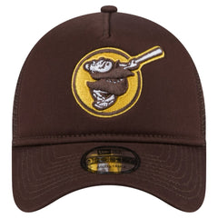 San Diego Padres New Era 9FORTY A-Frame Trucker Adjustable Hat - Brown Hats