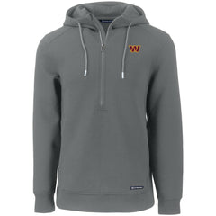 Washington Commanders Cutter & Buck Primary Mark Roam Eco Recycled Half-Zip Pullover Hoodie - Gray Hoodies