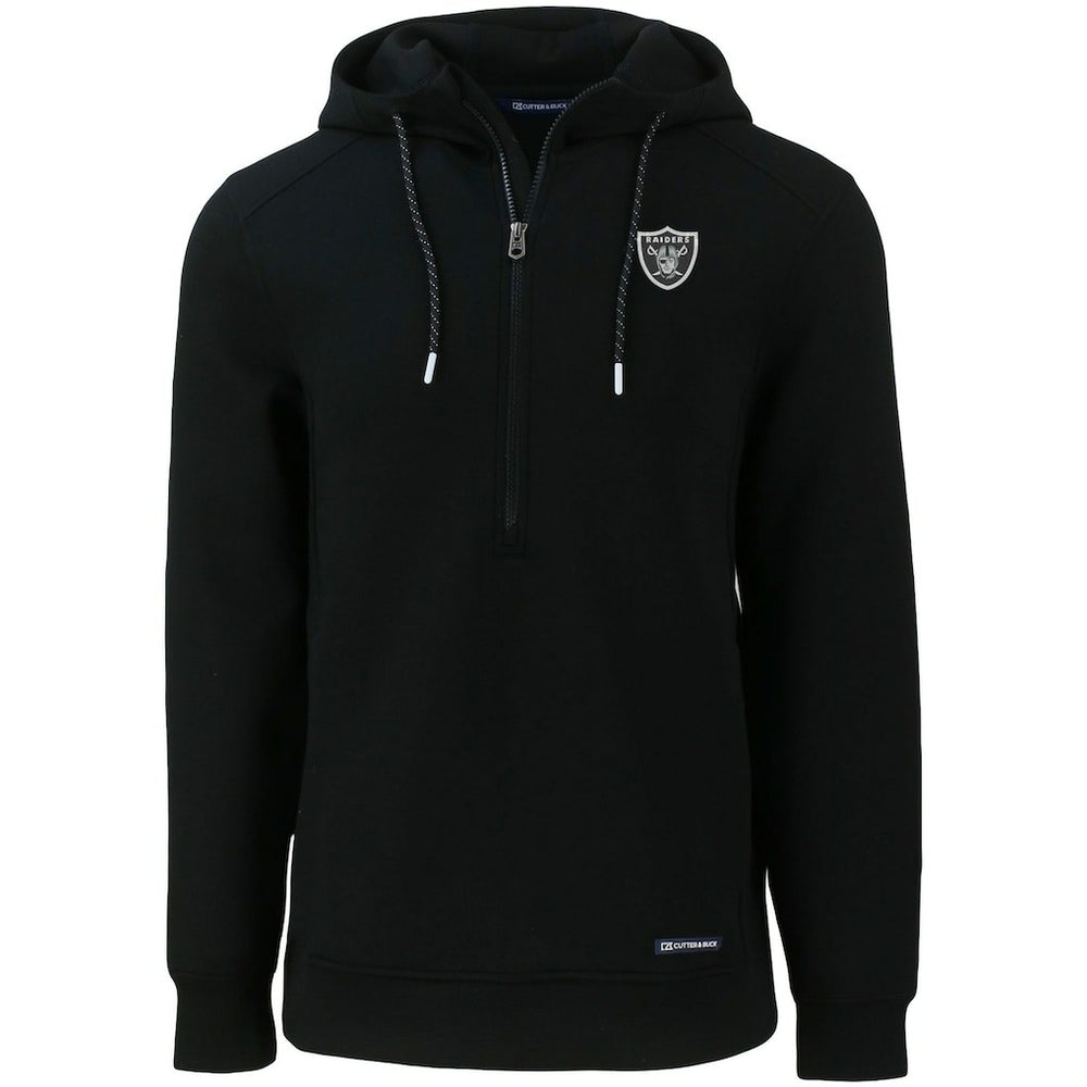 Las Vegas Raiders Cutter & Buck Primary Mark Roam Eco Recycled Half-Zip Pullover Hoodie - Black Hoodies