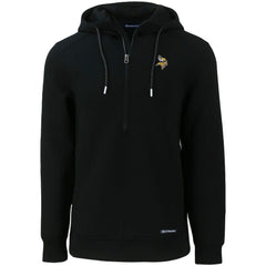 Minnesota Vikings Cutter & Buck Primary Mark Roam Eco Recycled Half-Zip Pullover Hoodie - Black Hoodies
