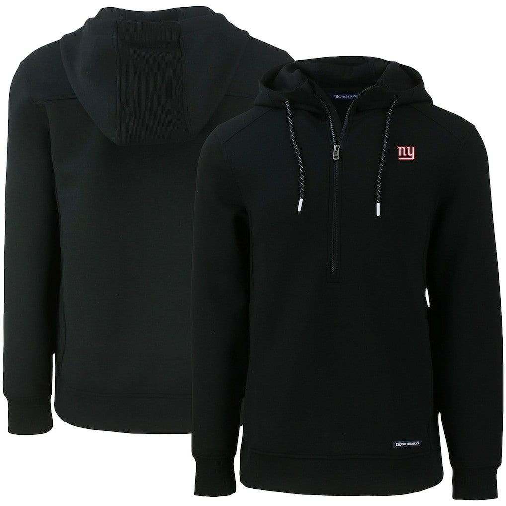 New York Giants Cutter & Buck Primary Mark Roam Eco Recycled Half-Zip Pullover Hoodie - Black Hoodies