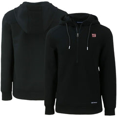 New York Giants Cutter & Buck Primary Mark Roam Eco Recycled Half-Zip Pullover Hoodie - Black Hoodies