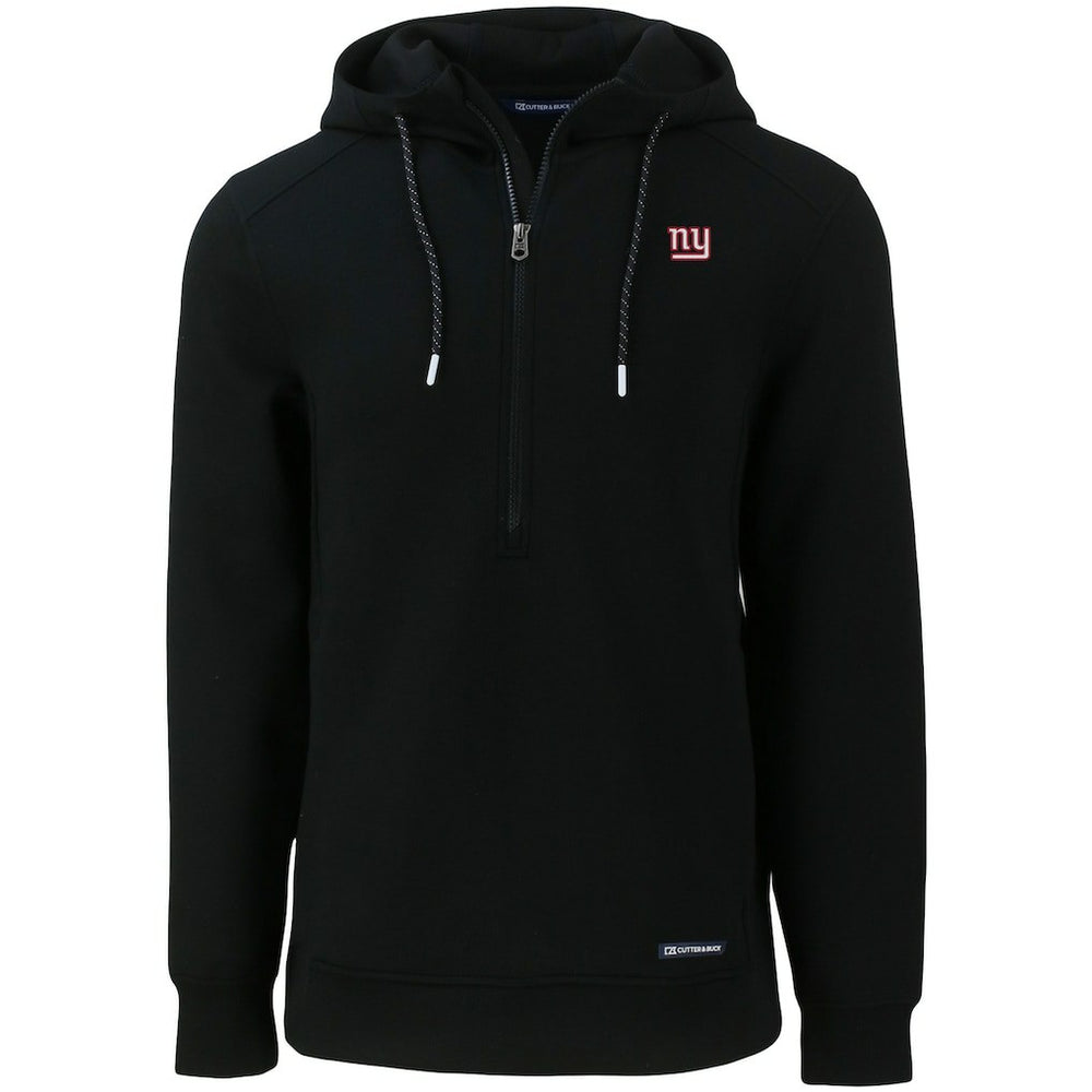 New York Giants Cutter & Buck Primary Mark Roam Eco Recycled Half-Zip Pullover Hoodie - Black Hoodies