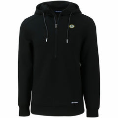 Green Bay Packers Cutter & Buck Primary Mark Roam Eco Recycled Half-Zip Pullover Hoodie - Black Hoodies