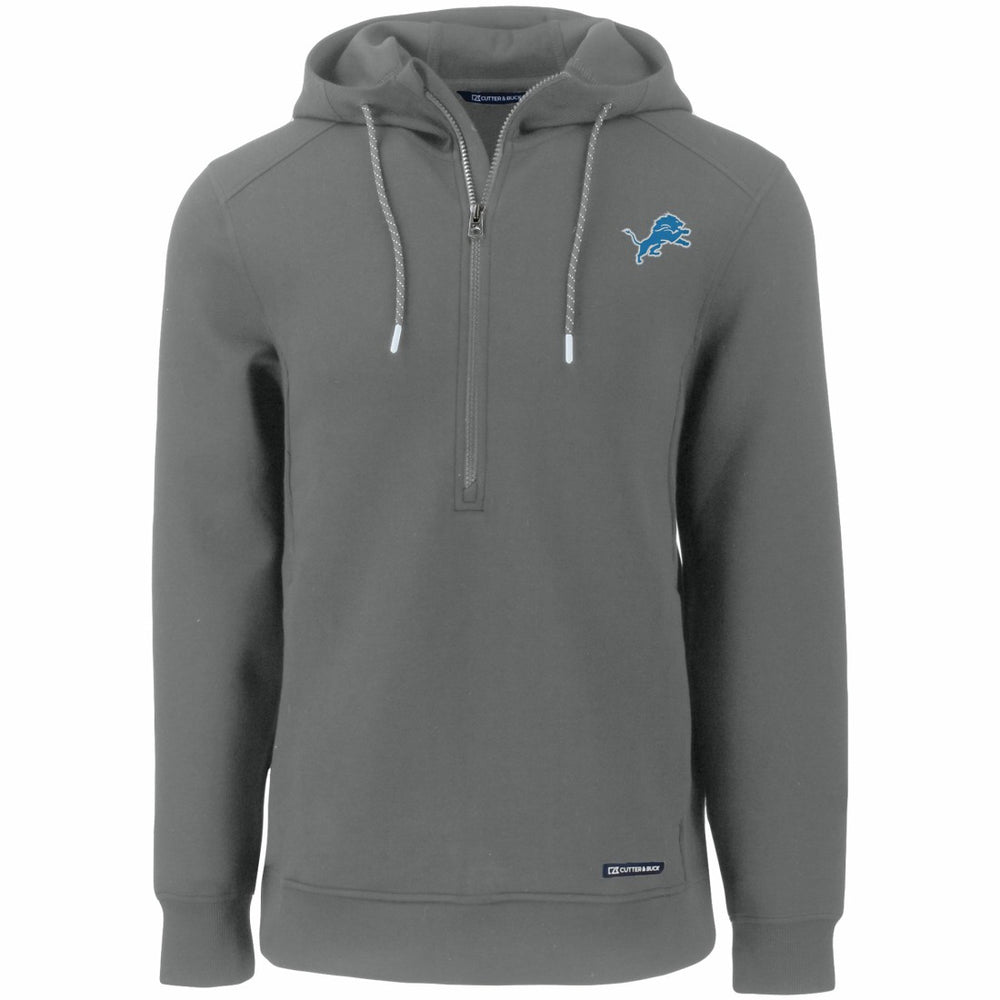 Detroit Lions Cutter & Buck Primary Mark Roam Eco Recycled Half-Zip Pullover Hoodie - Gray Hoodies