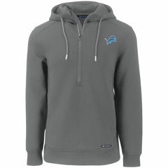 Detroit Lions Cutter & Buck Primary Mark Roam Eco Recycled Half-Zip Pullover Hoodie - Gray Hoodies