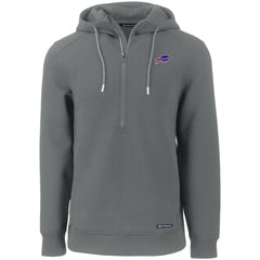Buffalo Bills Cutter & Buck Primary Mark Roam Eco Recycled Half-Zip Pullover Hoodie - Gray Hoodies