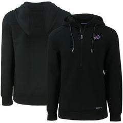 Buffalo Bills Cutter & Buck Primary Mark Roam Eco Recycled Half-Zip Pullover Hoodie - Black Hoodies