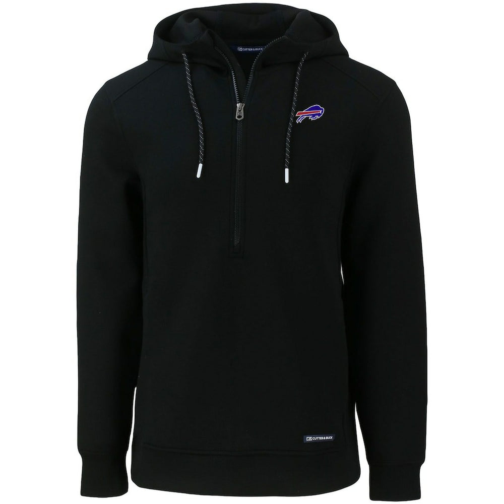 Buffalo Bills Cutter & Buck Primary Mark Roam Eco Recycled Half-Zip Pullover Hoodie - Black Hoodies