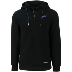 Buffalo Bills Cutter & Buck Primary Mark Roam Eco Recycled Half-Zip Pullover Hoodie - Black Hoodies