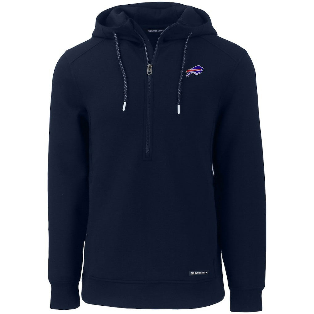 Buffalo Bills Cutter & Buck Primary Mark Roam Eco Recycled Half-Zip Pullover Hoodie - Navy Hoodies
