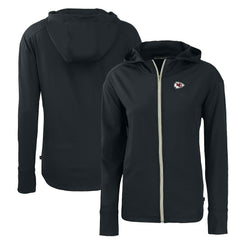 Kansas City Chiefs Cutter & Buck Women's Primary Mark Daybreak Eco Recycled Full-Zip Hoodie - Black Hoodies
