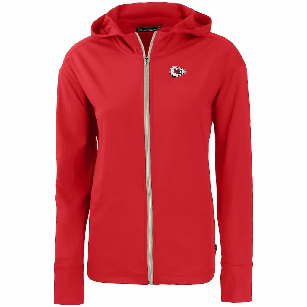 Kansas City Chiefs Cutter & Buck Women's Primary Mark Daybreak Eco Recycled Full-Zip Hoodie - Red Hoodies