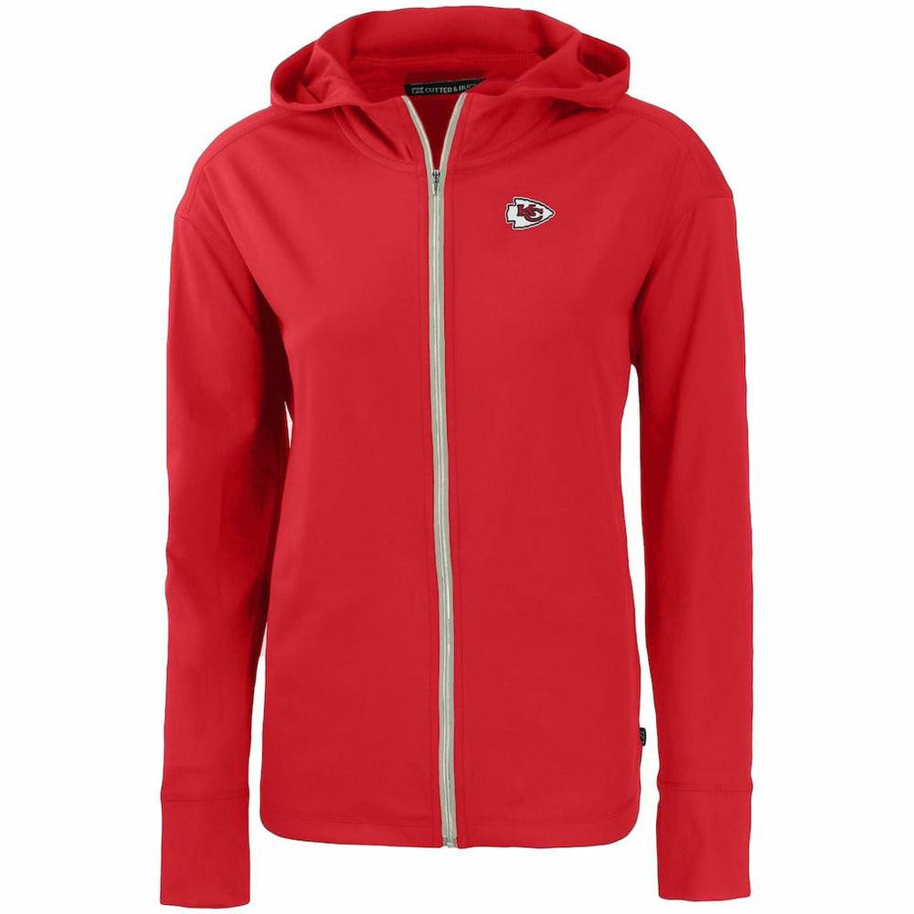 Kansas City Chiefs Cutter & Buck Women's Primary Mark Daybreak Eco Recycled Full-Zip Hoodie - Red Hoodies