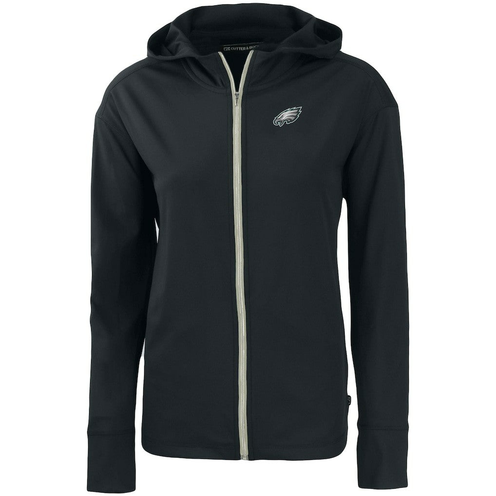 Philadelphia Eagles Cutter & Buck Women's Primary Mark Daybreak Eco Recycled Full-Zip Hoodie - Black Hoodies