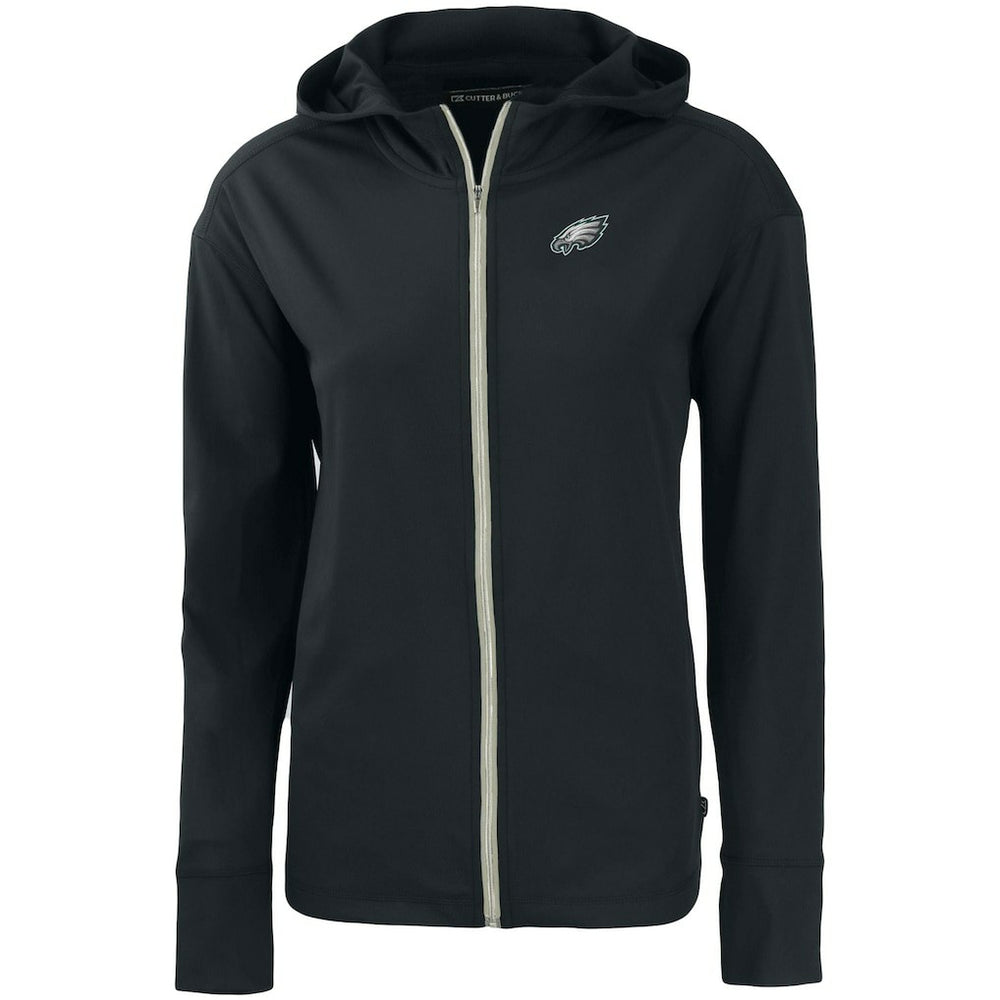 Philadelphia Eagles Cutter & Buck Women's Primary Mark Daybreak Eco Recycled Full-Zip Hoodie - Black Hoodies