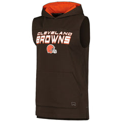 Cleveland Browns MSX by Michael Strahan Captain Sleeveless Hoodie T-Shirt - Brown Hoodies