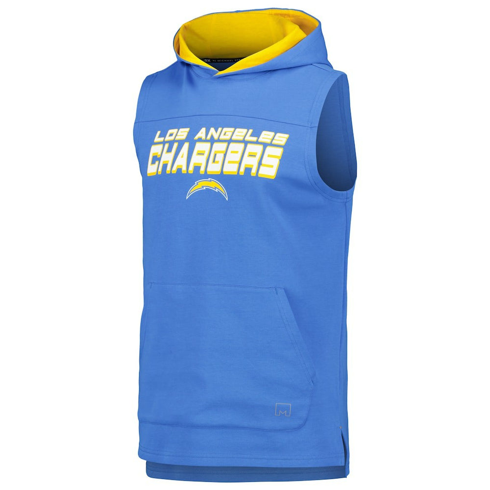 Los Angeles Chargers MSX by Michael Strahan Captain Sleeveless Hoodie T-Shirt - Powder Blue Hoodies