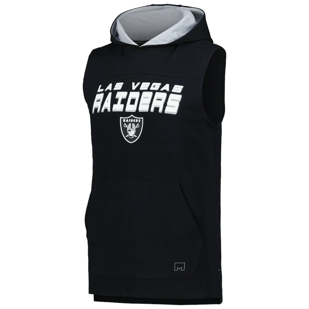 Las Vegas Raiders MSX by Michael Strahan Captain Sleeveless Hoodie T-Shirt - Black Hoodies