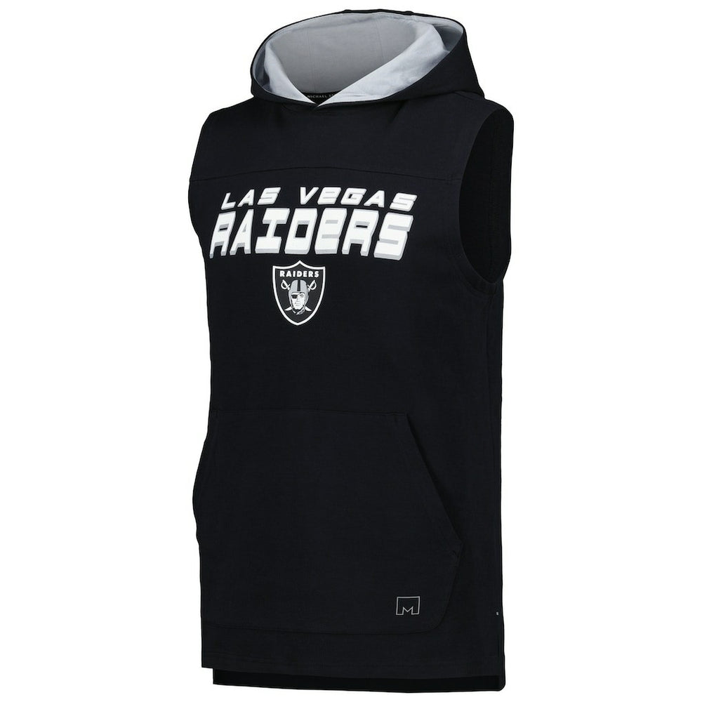 Las Vegas Raiders MSX by Michael Strahan Captain Sleeveless Hoodie T-Shirt - Black Hoodies