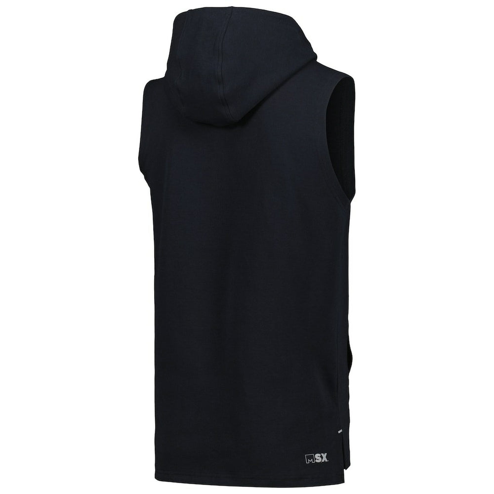 Las Vegas Raiders MSX by Michael Strahan Captain Sleeveless Hoodie T-Shirt - Black Hoodies