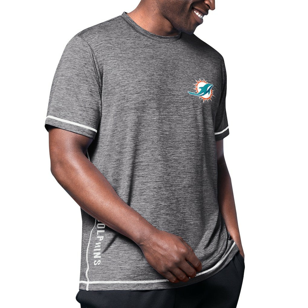 Miami Dolphins MSX by Michael Strahan Motion Space-Dye T-Shirt - Black T-shirts