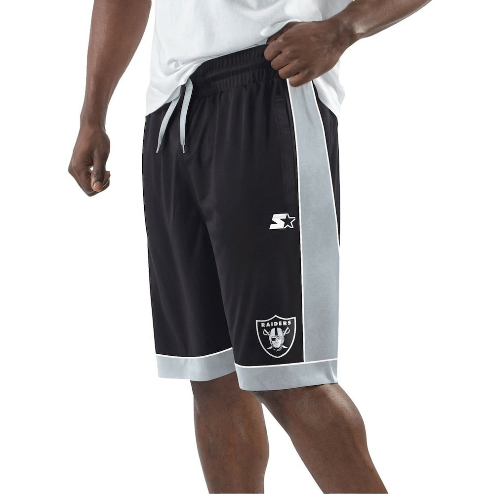 Las Vegas Raiders Starter Fan Favorite Fashion Shorts - Black/Silver Shorts