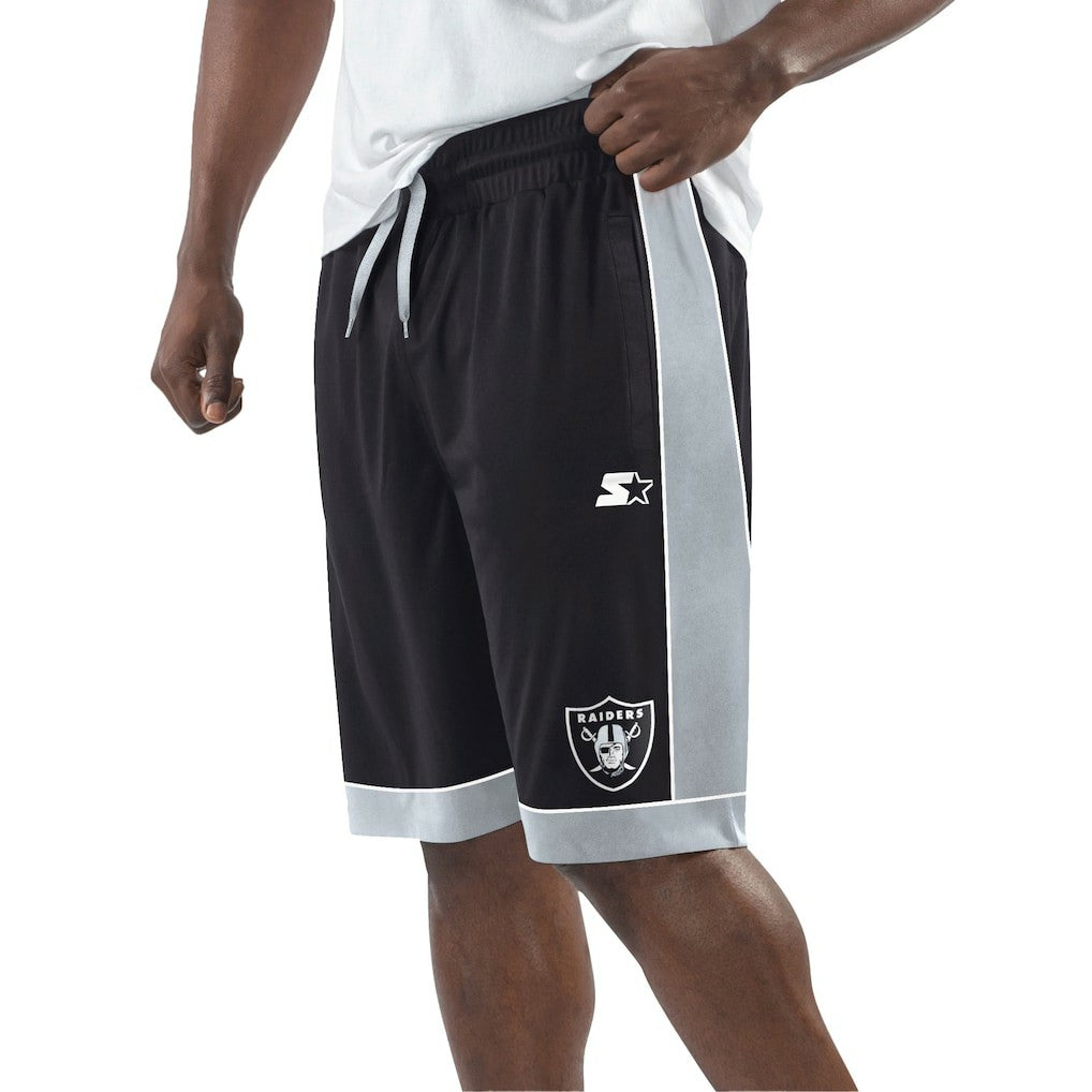 Las Vegas Raiders Starter Fan Favorite Fashion Shorts - Black/Silver Shorts