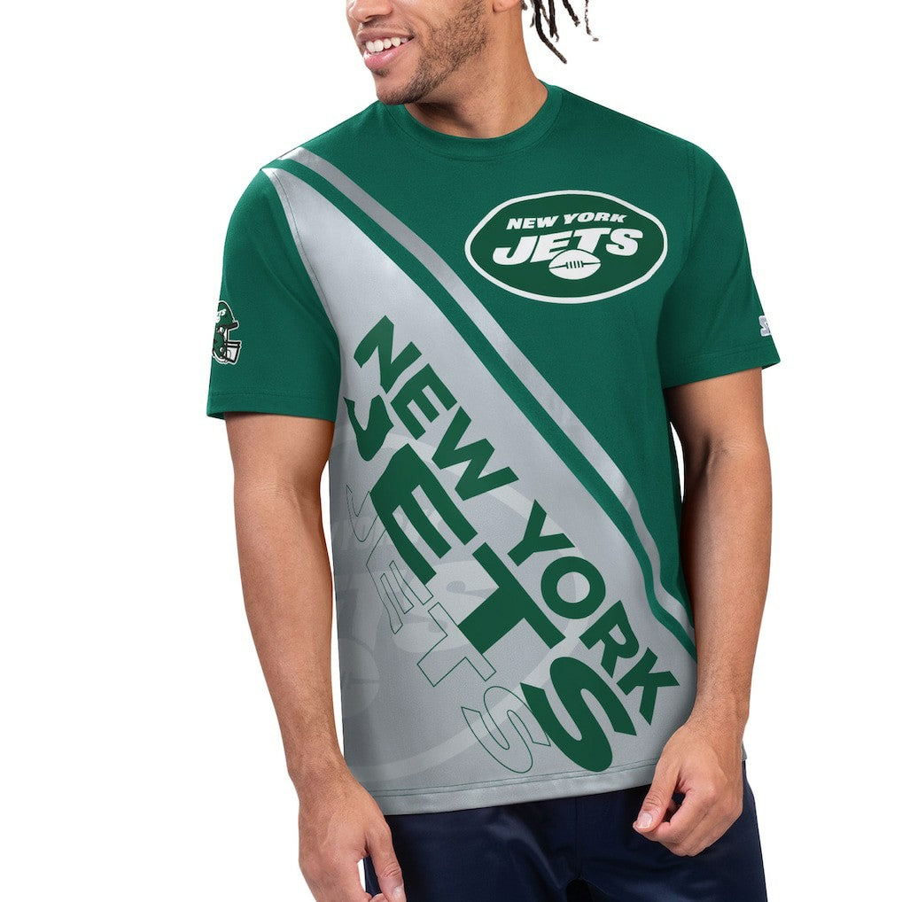 New York Jets Starter Finish Line Extreme Graphic T-Shirt - Green/White T-shirts
