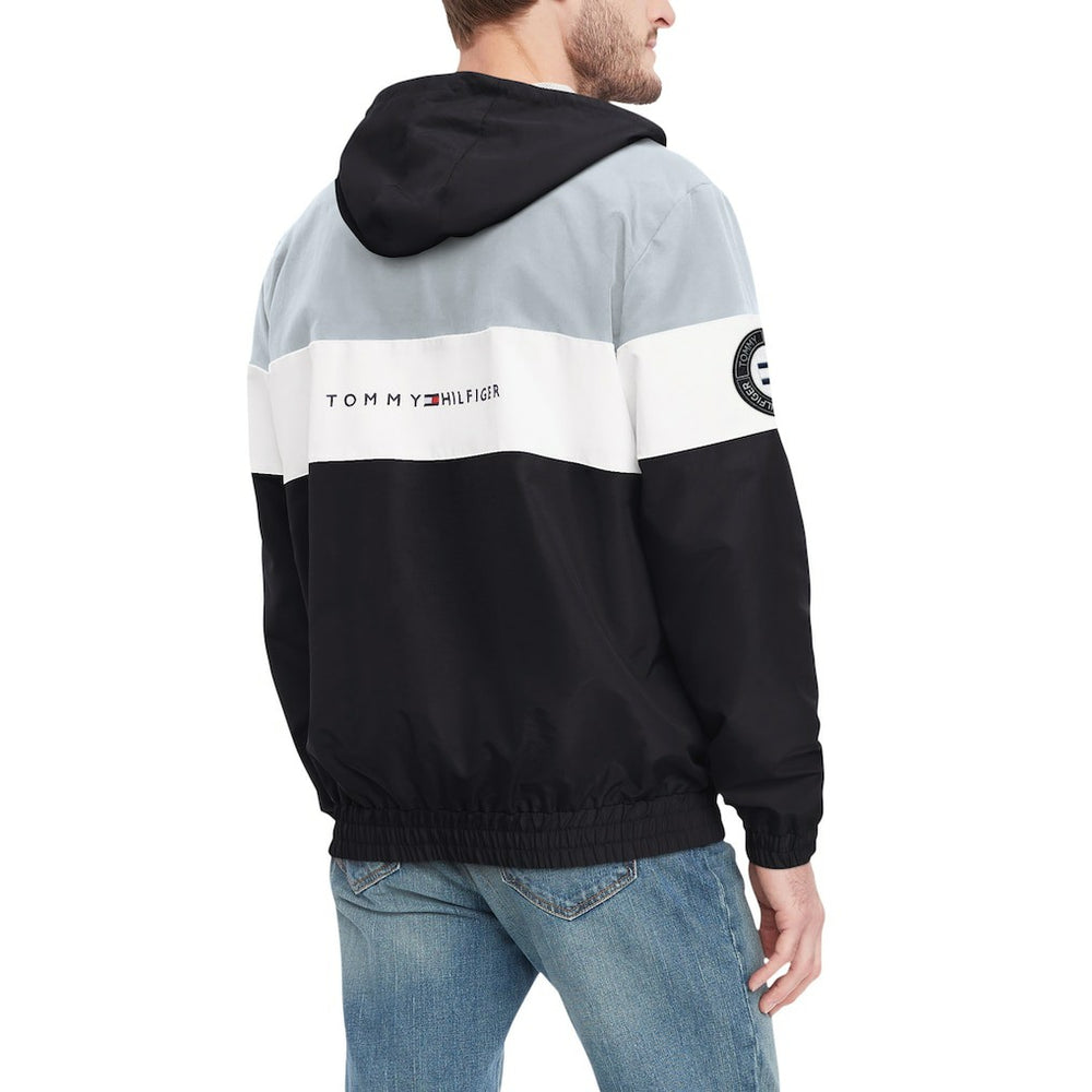 Las Vegas Raiders Tommy Hilfiger Enzo Half-Zip Hoodie Jacket - Black/Silver Hoodies