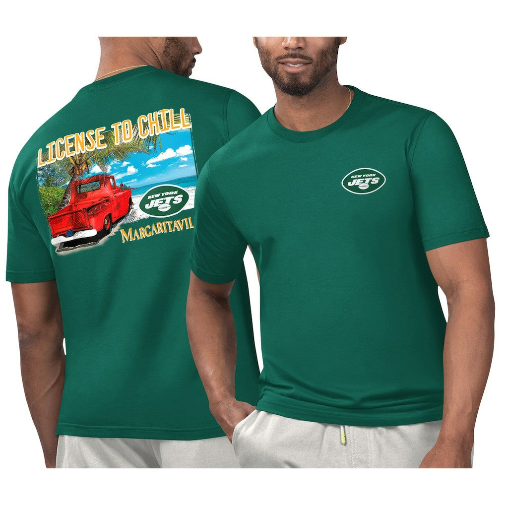 New York Jets Margaritaville Licensed to Chill T-Shirt - Green T-shirts