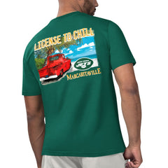 New York Jets Margaritaville Licensed to Chill T-Shirt - Green T-shirts