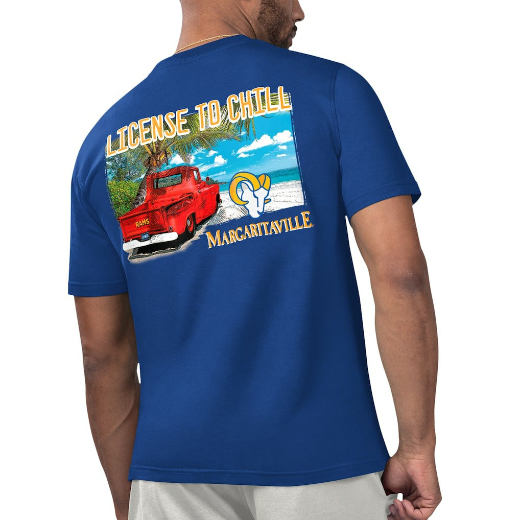 Los Angeles Rams Margaritaville Licensed to Chill T-Shirt - Royal T-shirts