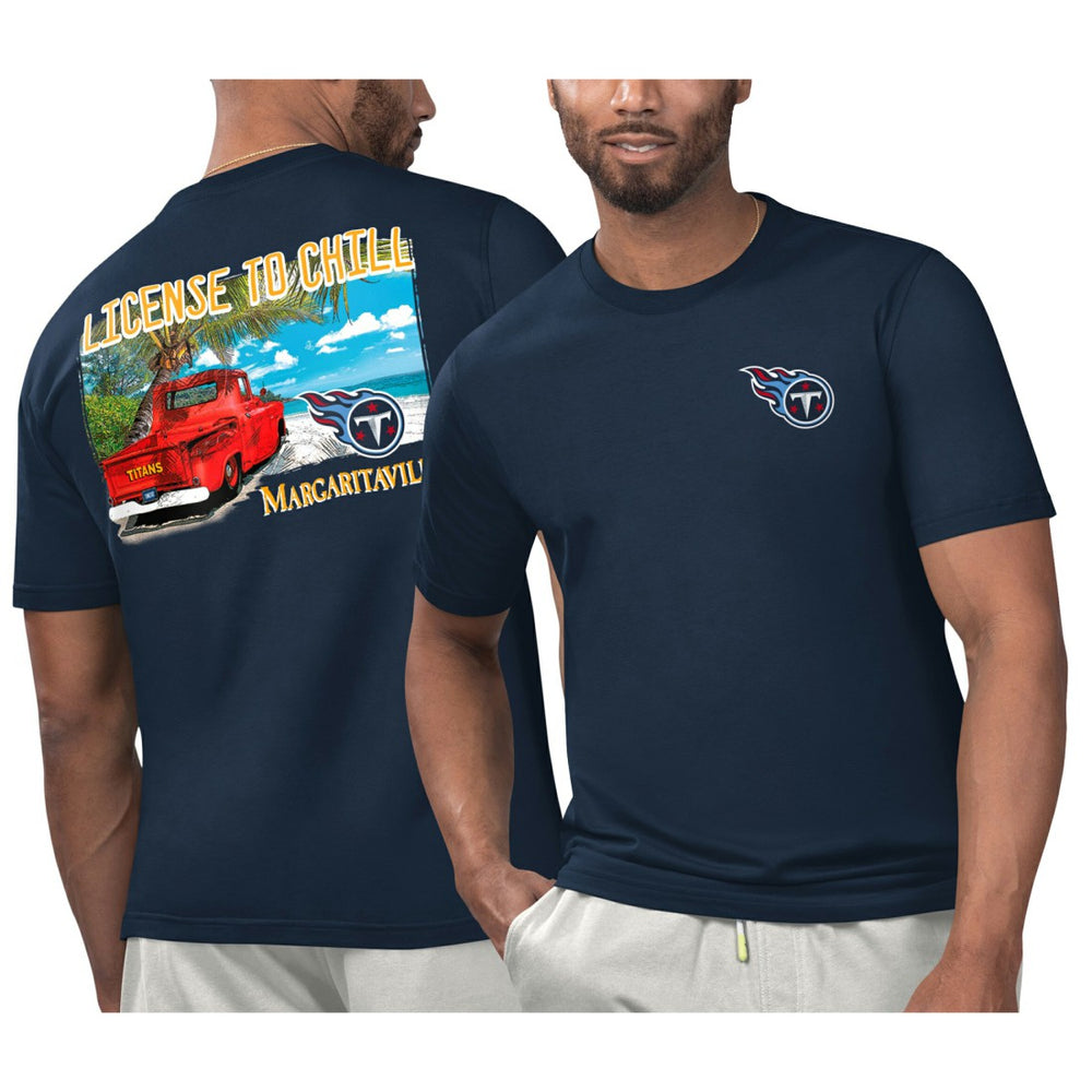 Tennessee Titans Margaritaville Licensed to Chill T-Shirt - Navy T-shirts