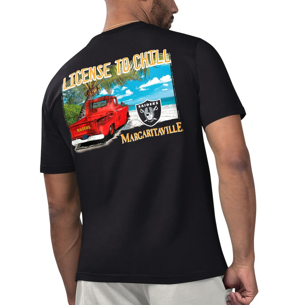 Las Vegas Raiders Margaritaville Licensed to Chill T-Shirt - Black T-shirts