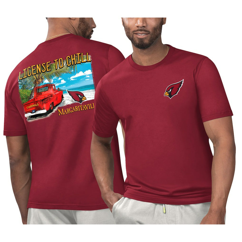 Arizona Cardinals Margaritaville Licensed to Chill T-Shirt - Cardinal T-shirts