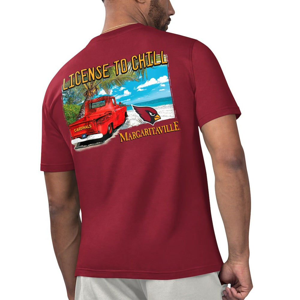 Arizona Cardinals Margaritaville Licensed to Chill T-Shirt - Cardinal T-shirts