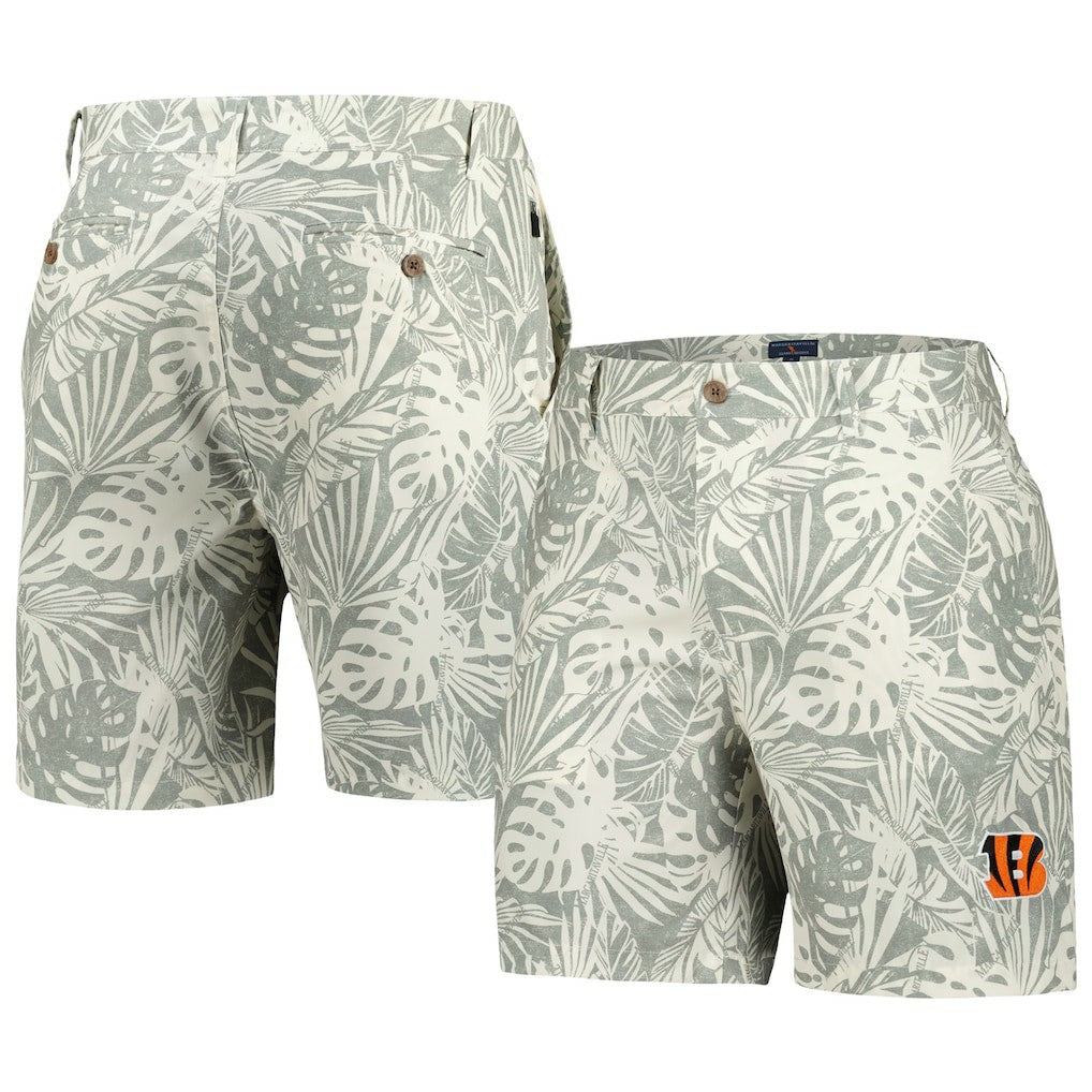 Cincinnati Bengals Margaritaville Sandwashed Monstera Print Amphib Shorts - Gray Shorts