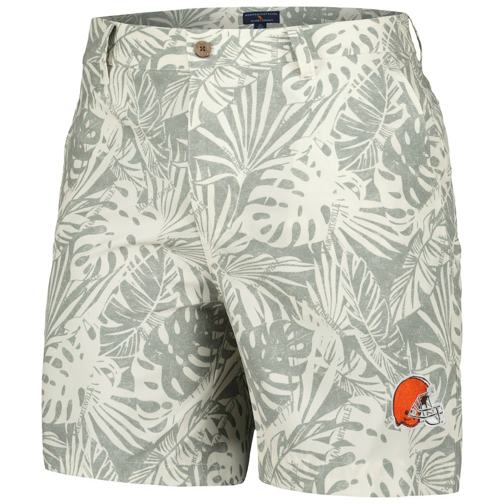 Cleveland Browns Margaritaville Sandwashed Monstera Print Amphib Shorts - Gray Shorts