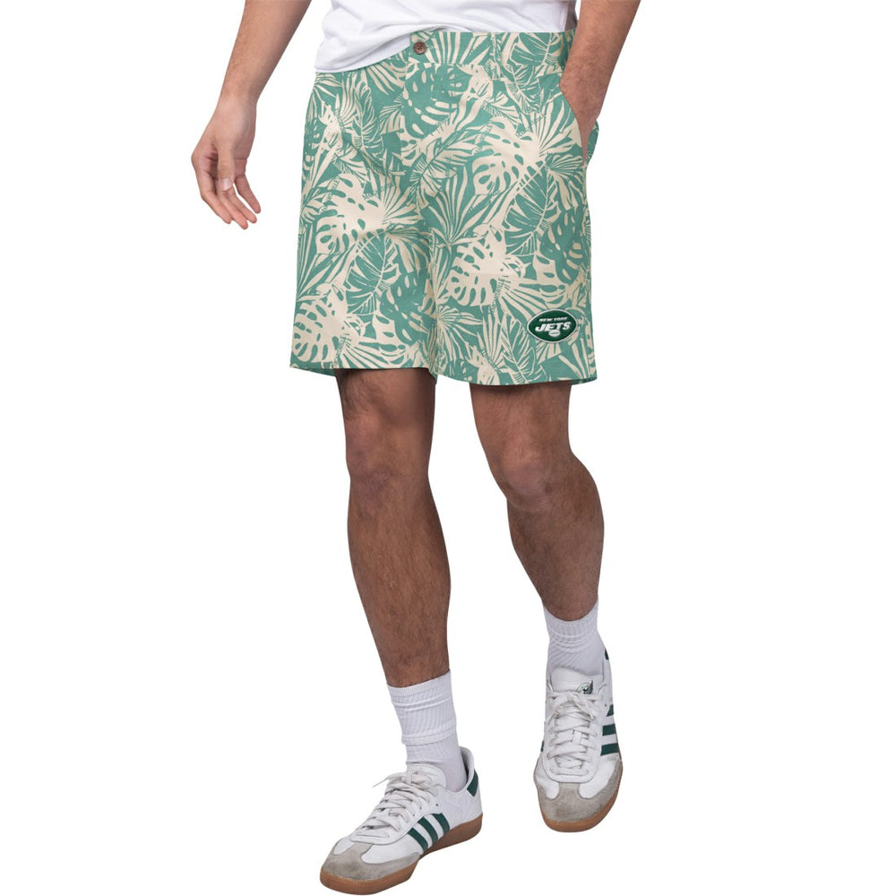 New York Jets Margaritaville Sandwashed Monstera Print Amphib Shorts - Green Shorts