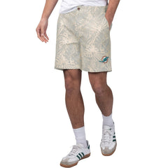 Miami Dolphins Margaritaville Sandwashed Monstera Print Amphib Shorts - Gray Shorts