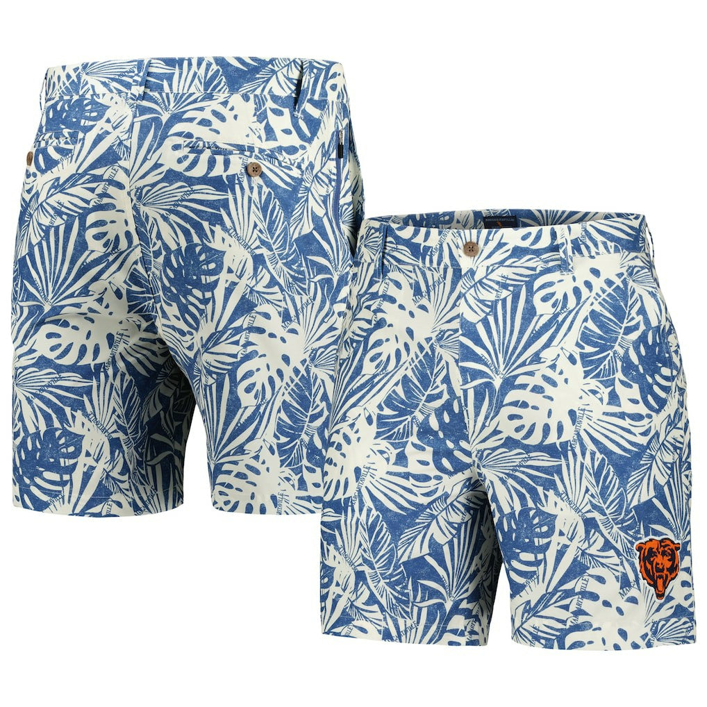 Chicago Bears Margaritaville Sandwashed Monstera Print Amphib Shorts - Navy Shorts