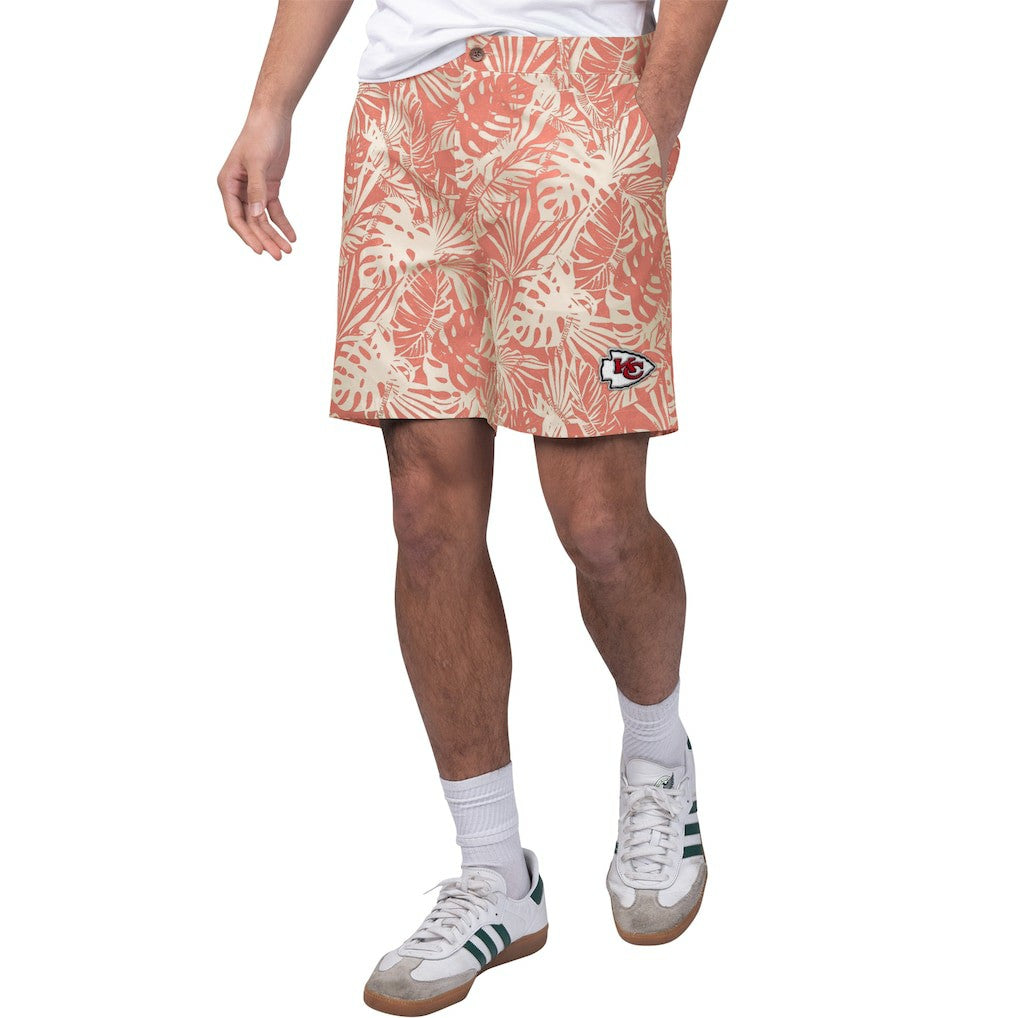 Kansas City Chiefs Margaritaville Sandwashed Monstera Print Amphib Shorts - Red Shorts