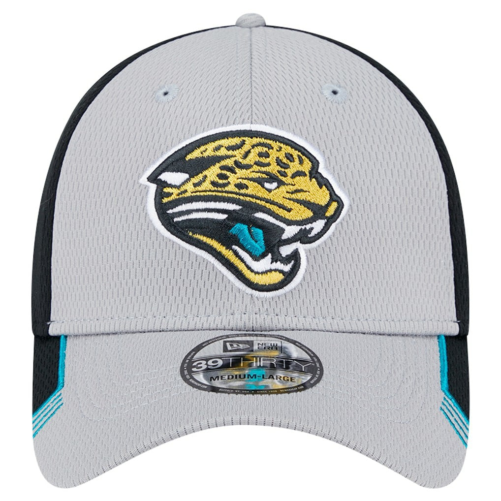 New Era Jacksonville Jaguars Gray Throwback Active Visor Trim 39THIRTY Flex Hat