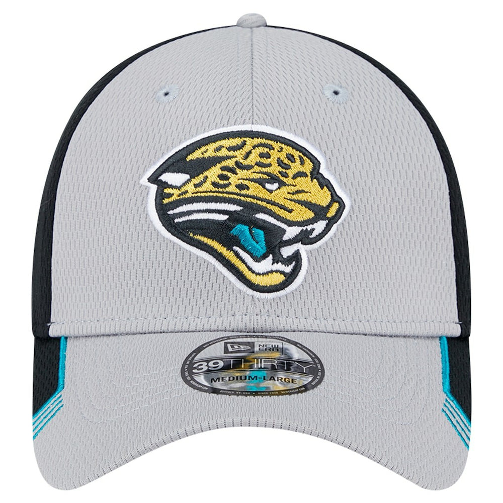 New Era Jacksonville Jaguars Gray Throwback Active Visor Trim 39THIRTY Flex Hat