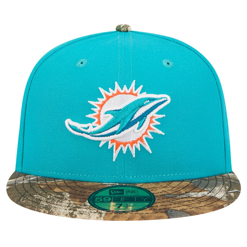 New Era Miami Dolphins Aqua Active Two-Tone Camo 59FIFTY Fitted Hat