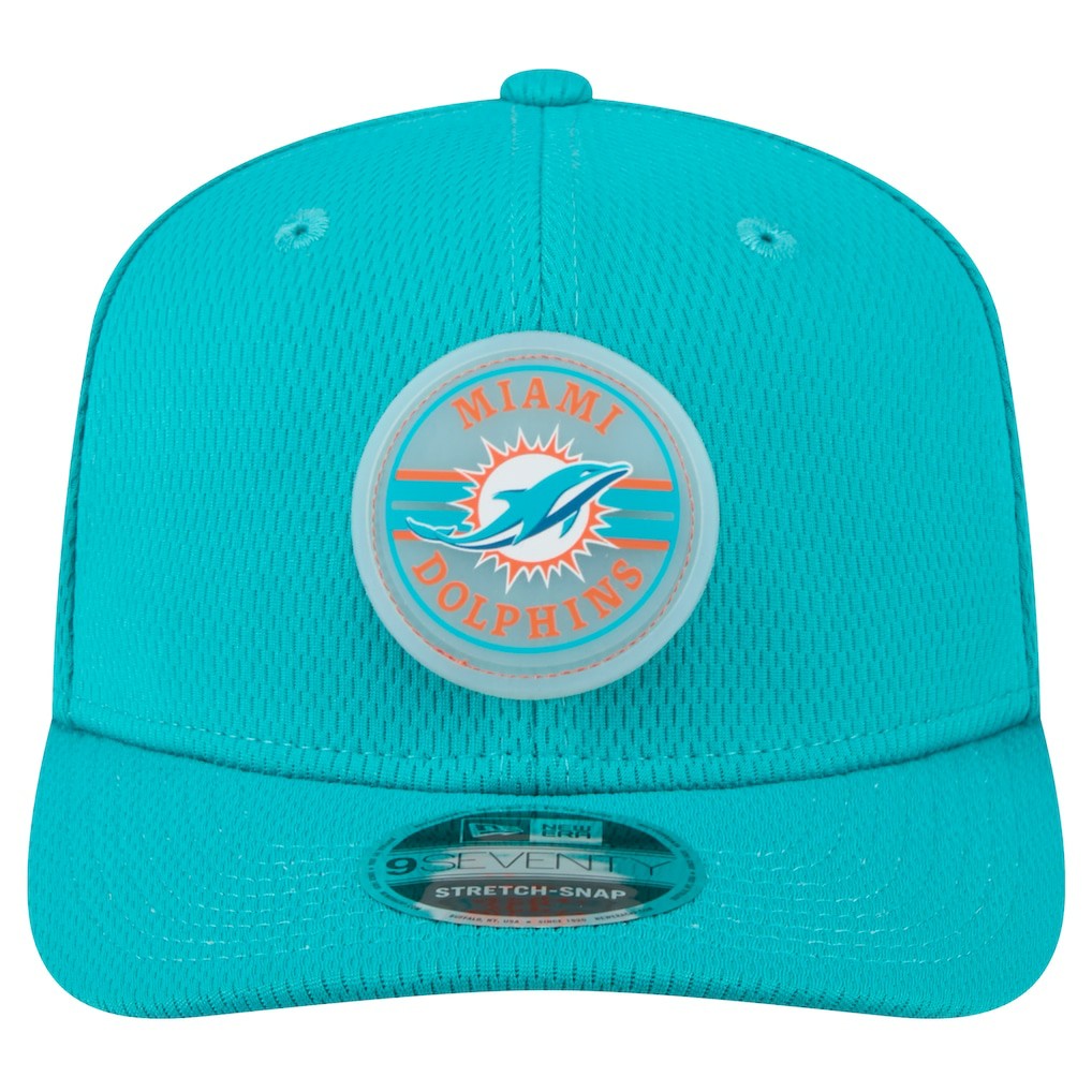 Miami Dolphins New Era Adventure Patched 9SEVENTY Stretch-Snap Adjustable Hat - Aqua Hats