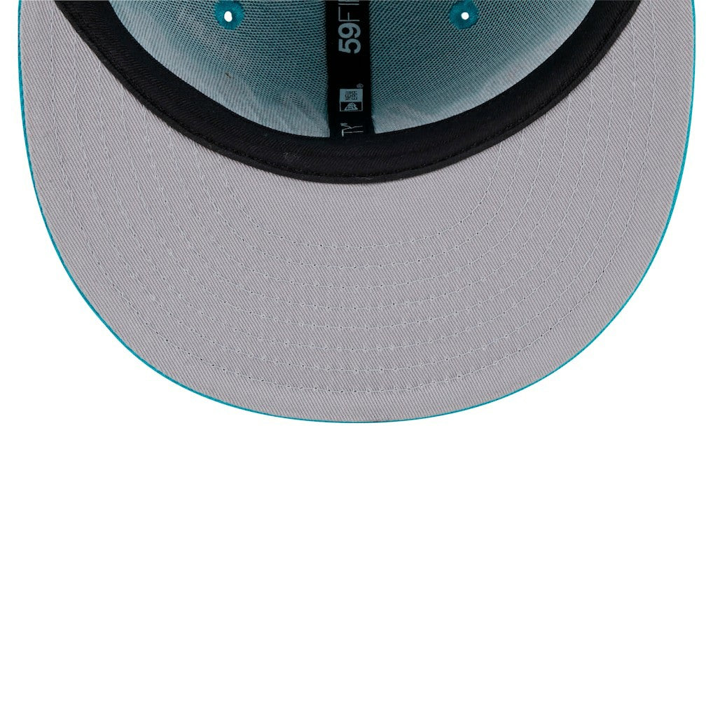 Miami Dolphins New Era Script Sided 59FIFTY Fitted Hat - Aqua Hats